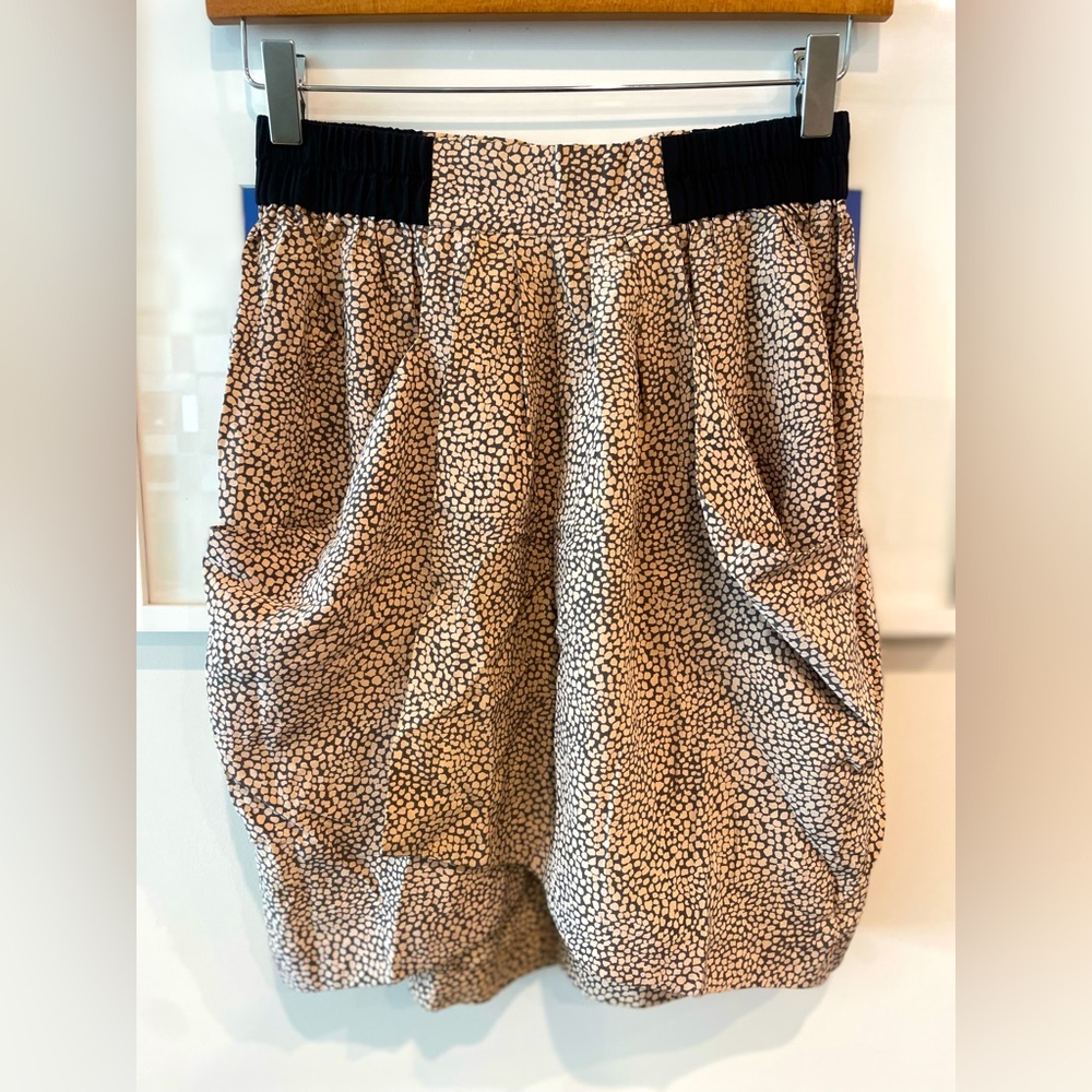 Whistles blush and black print skirt with front slip and pockets